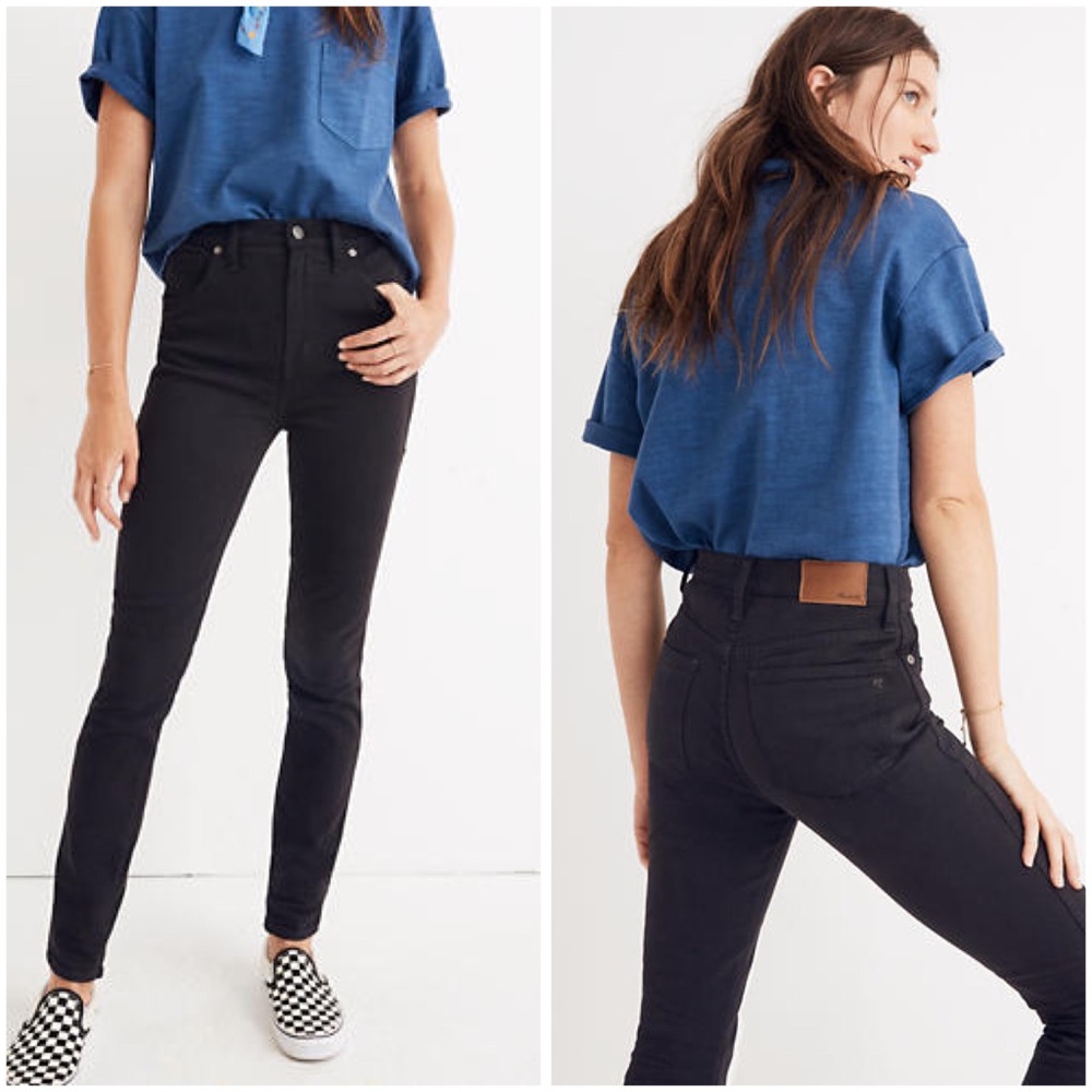 NWT Madewell 10" High-Rise Black Skinny Jeans